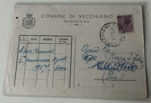 Cartolina comune vecchiano - cartolina,