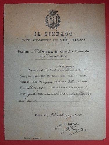Vecchiano 1892 sessione - 1892,