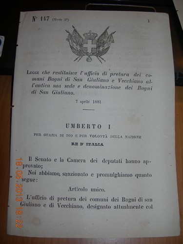 Regio decreto 1881 ufficio - decreto,